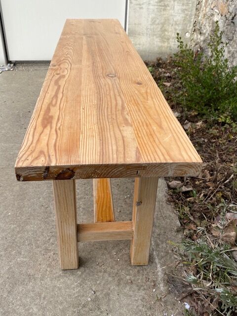 Solid wood farm bench