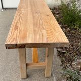 Solid wood farm bench