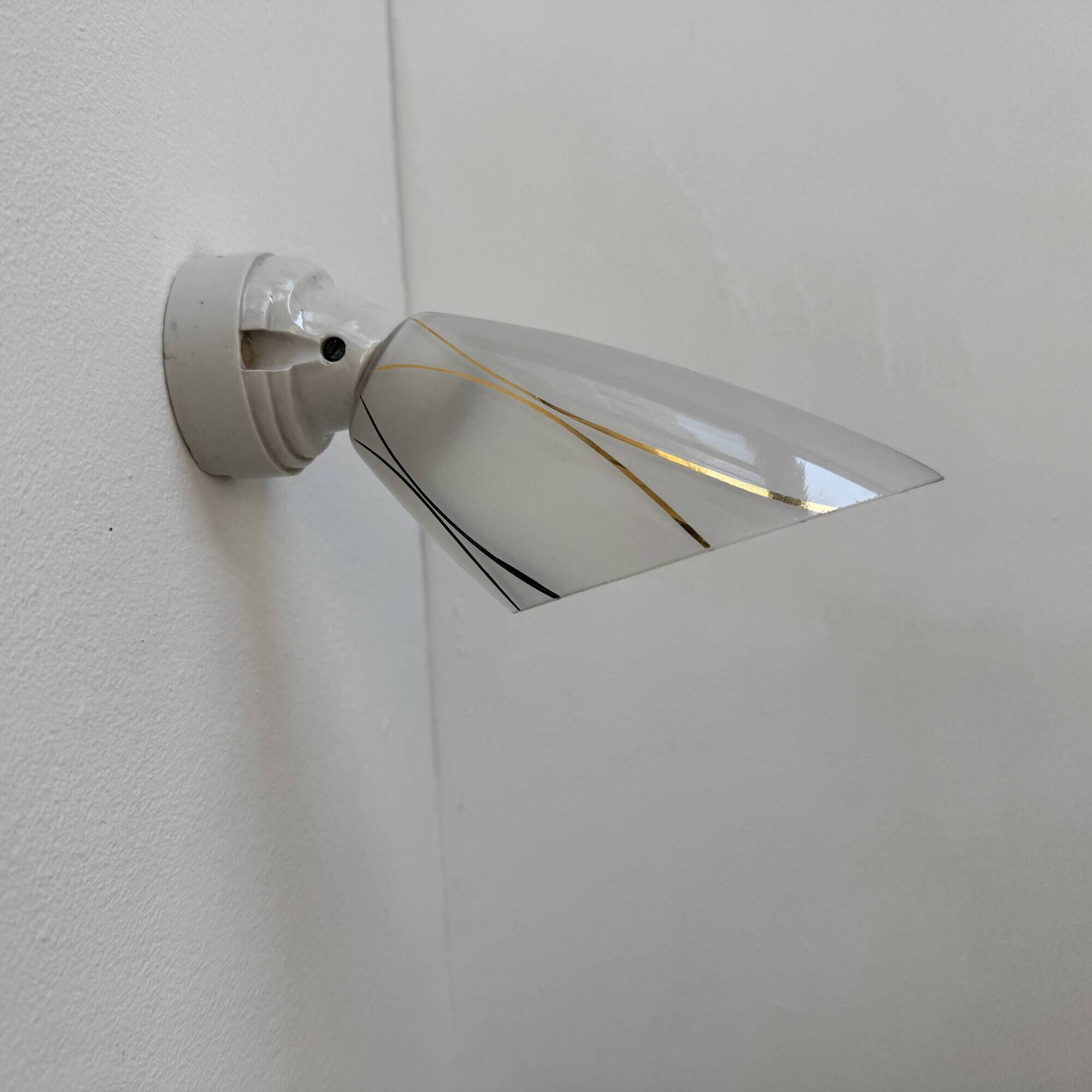Lot of 3 old slanted wall lights from the 1950s