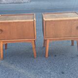Set of 2 Danish oak bedside tables, 1940s