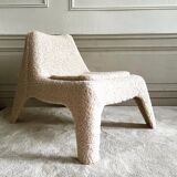 Heated chair in moumoute, sheepskin