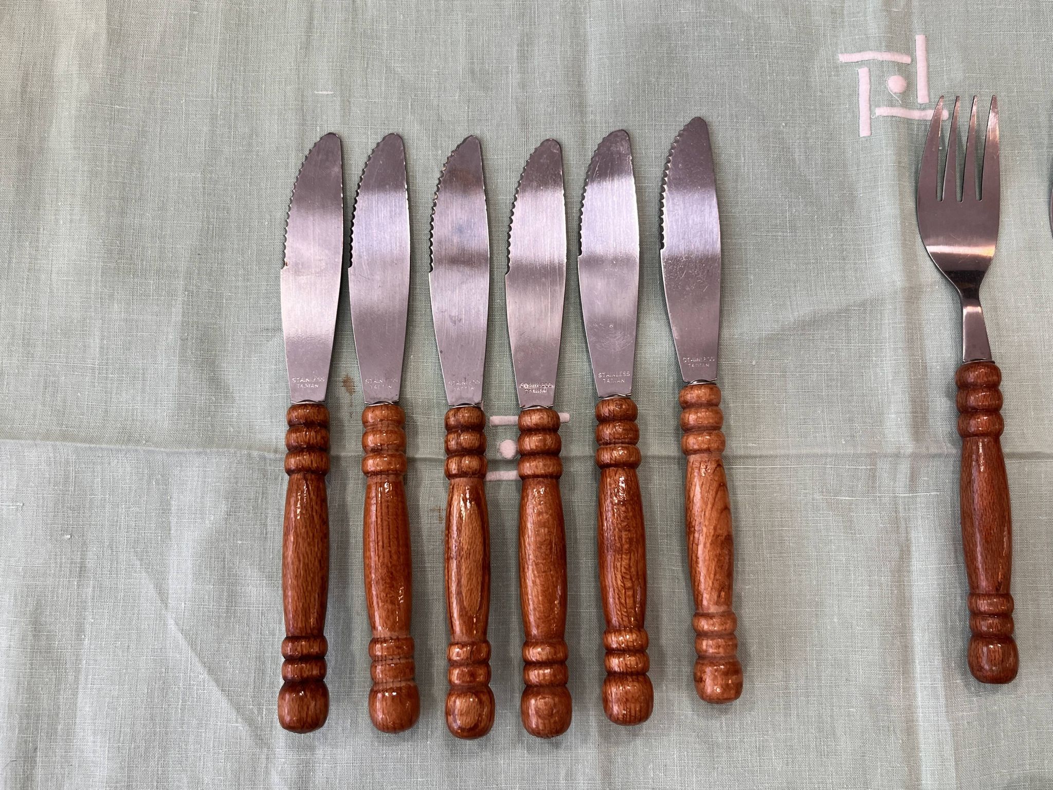 Vintage wooden cutlery set
