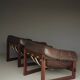 Rare pair of model MP-91 leather lounge chairs by Percival Lafer
