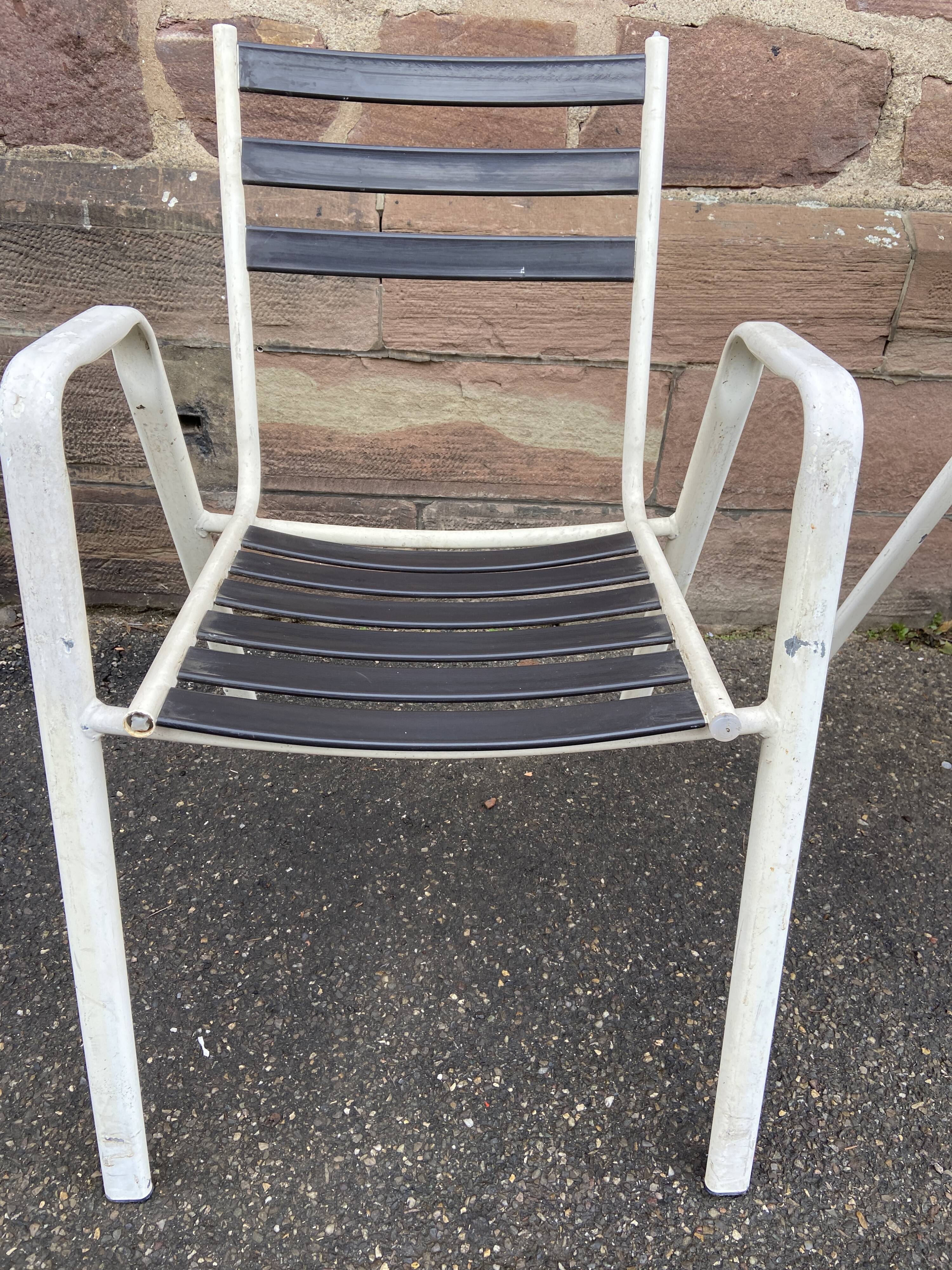 Set of 8 vintage terrace garden chairs 1970