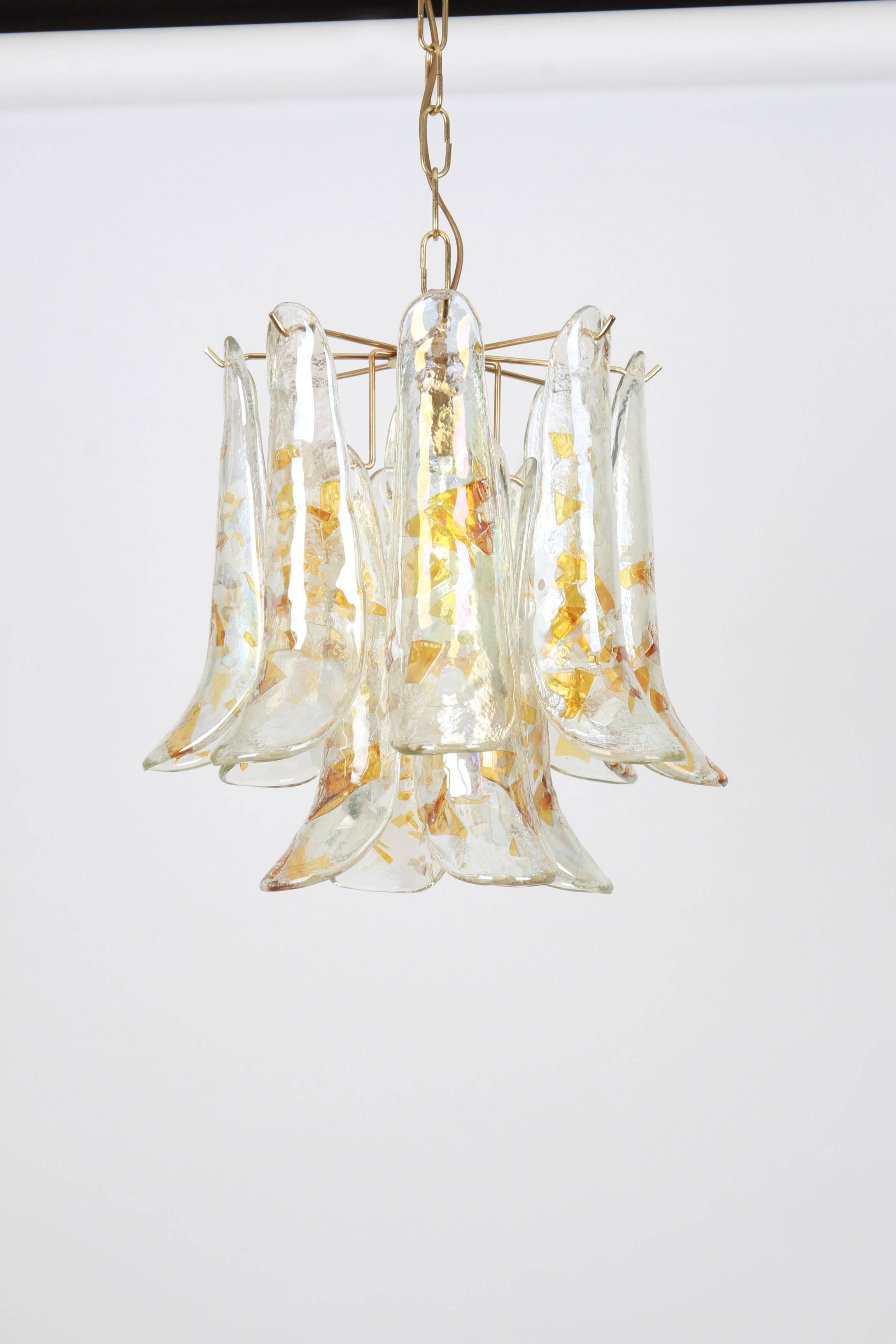 Murano glass chandelier designed by Carlo Nason for Mazzega, 1970s.