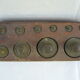 old enameled kitchen with its weight scale