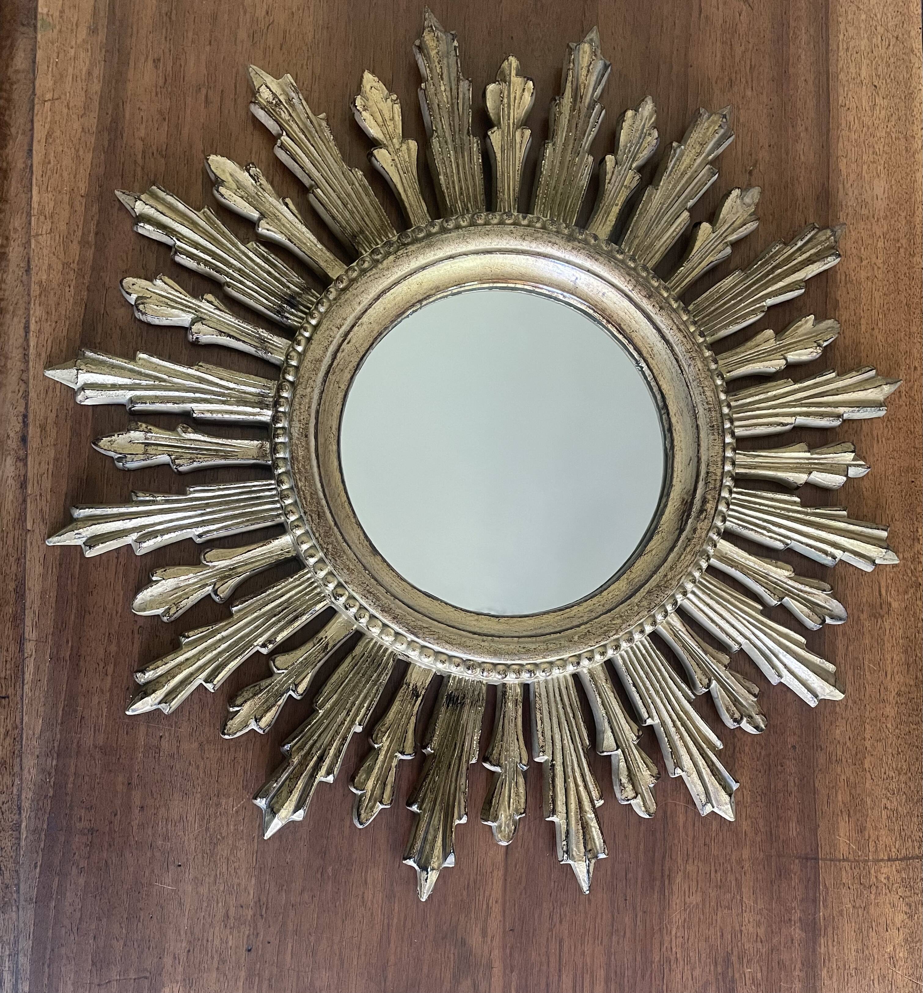 70'S golden resin sun mirror