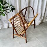 Bamboo and rattan magazine rack