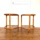 Paire de tables de chevet vintage en rotin et verre fumé