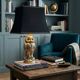 Vintage owl lamp in gold metal – Deknudt – Hollywood Regency style