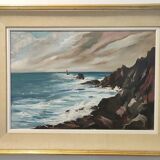 Signed marine oil painting