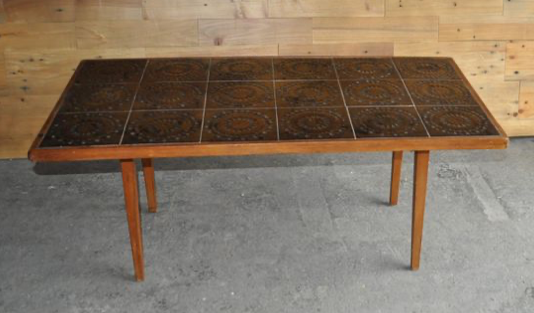 Danish rosewood ceramic tile coffee table, 1960s