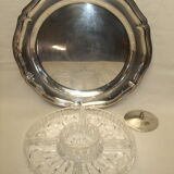 Table service silver metal crystal art deco top