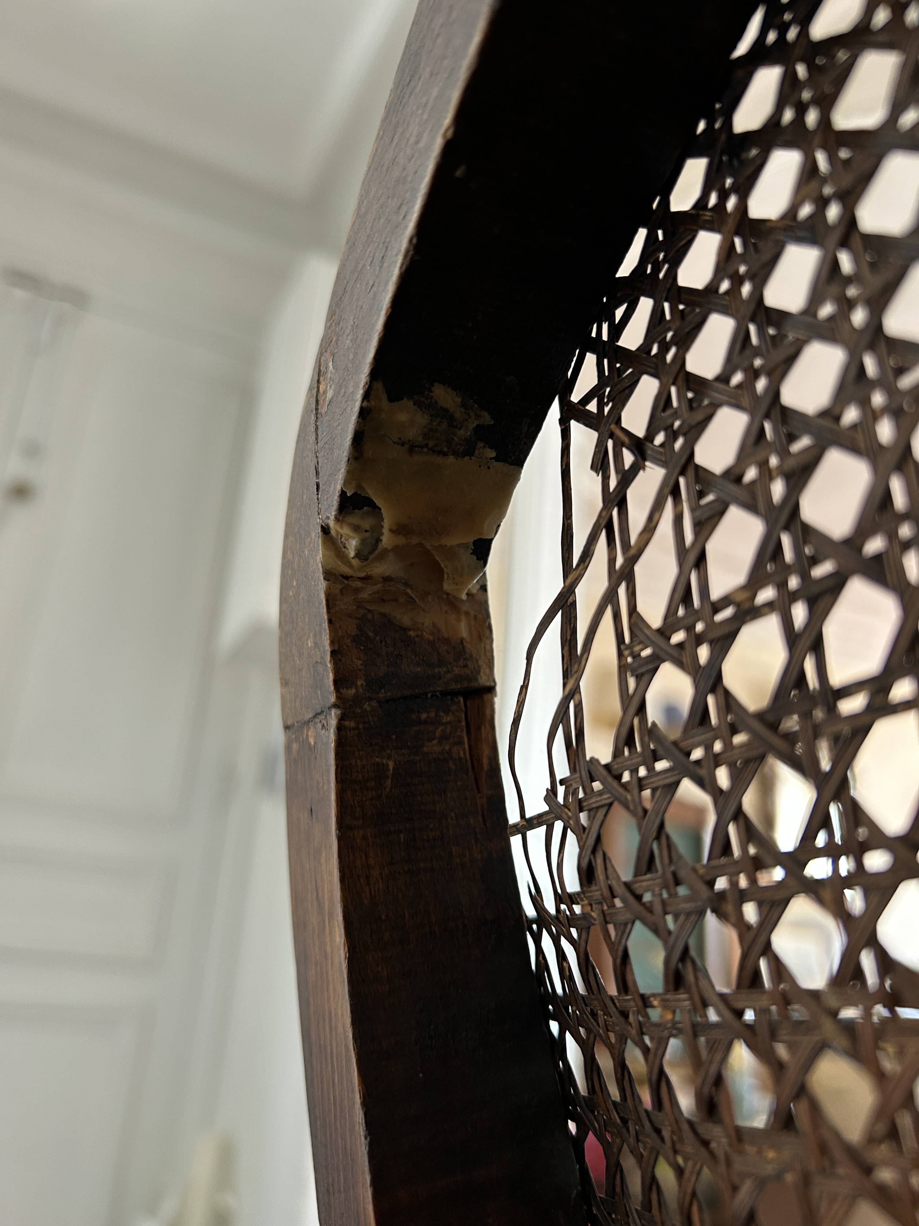 Antique Louis XV chair – molded natural wood / cane base