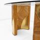 Mid-Century Modern Italian Rattan and Brass Dining Table by Vivai del Sud