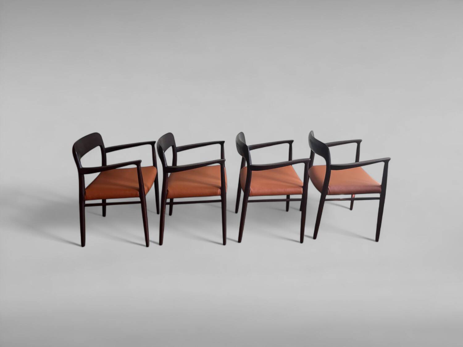 Danish Armlehnenstühle Modell 56 Von Niels O. Møller, 4er Set