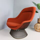 Early bronze lounge chair by Warren Platner for Knoll 1960s in rust red