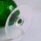 Vintage Green Glass Footed Vase