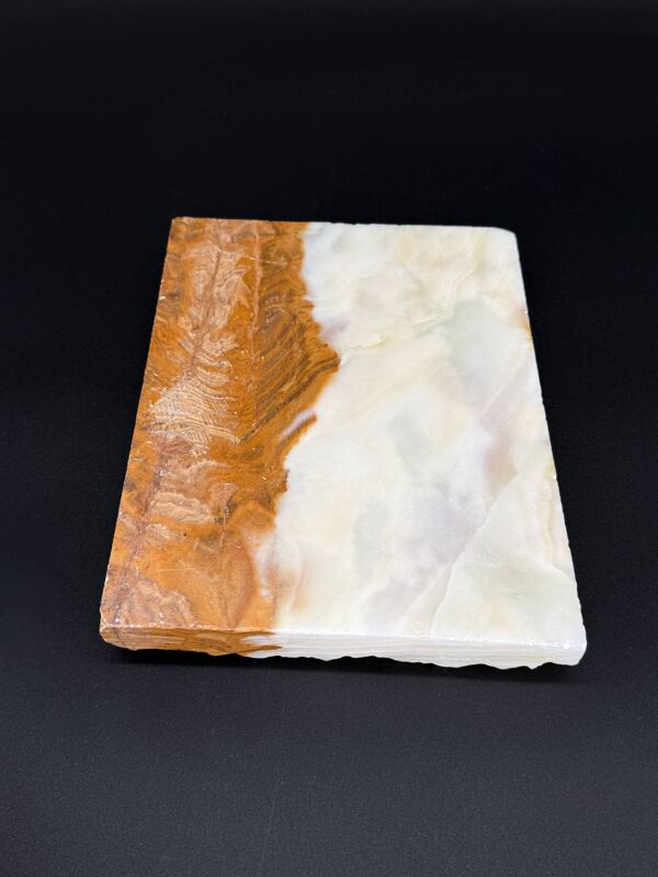 Cendrier vintage en onyx massif - Objet brutaliste, années 60/70