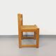 Chaise traîneau vintage en bois de hêtre et cannage des années 70 80
