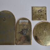 Set of 4 Moroccan mirrors in vintage brass 27 cm