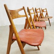 Midcentury danish dining chairs ‘sawbuck’ hans wegner