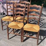 Lot 4 chaises paillees