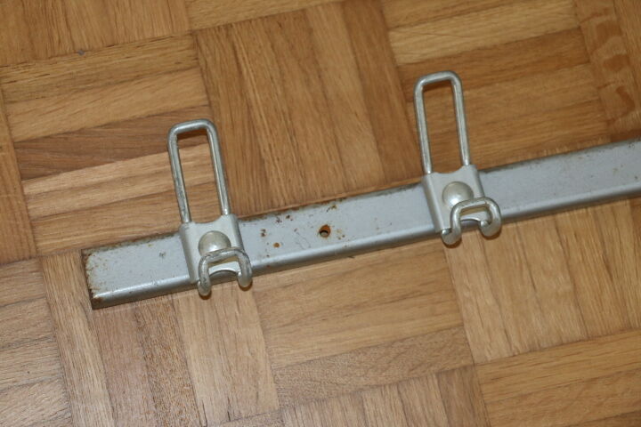 Grey school wall rack 10 hooks 1500mm