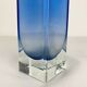 Blue glass vase in Sommerso Murano style, vintage
