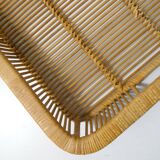 grand plateau en rotin design vintage