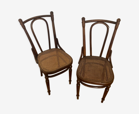 Paire de chaises de bistrot en bois courbé Fischel Nr 56