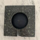 Black black square marble ashtray speckled green