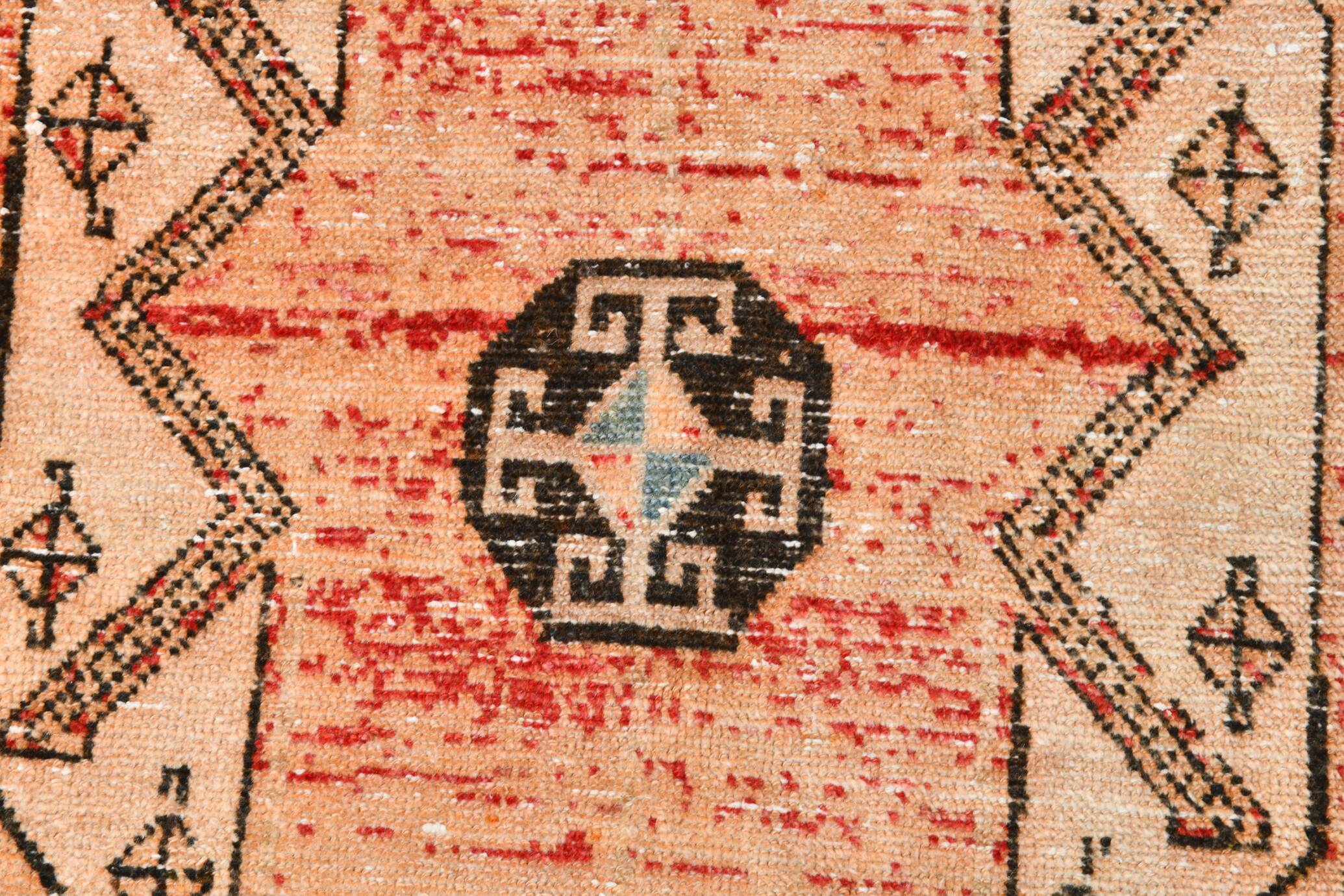 3x10 Peach Orange Handmade Wool Runner Rug, 81x293Cm