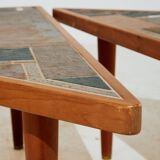 Teak and ceramic coffee table by Britt Sallingboe, Set of 2