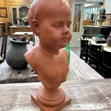 Child bust in terracotta