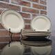 6 assiettes à desserts vintage écru liseré doré porcelaine Niderviller modèle Amiens
