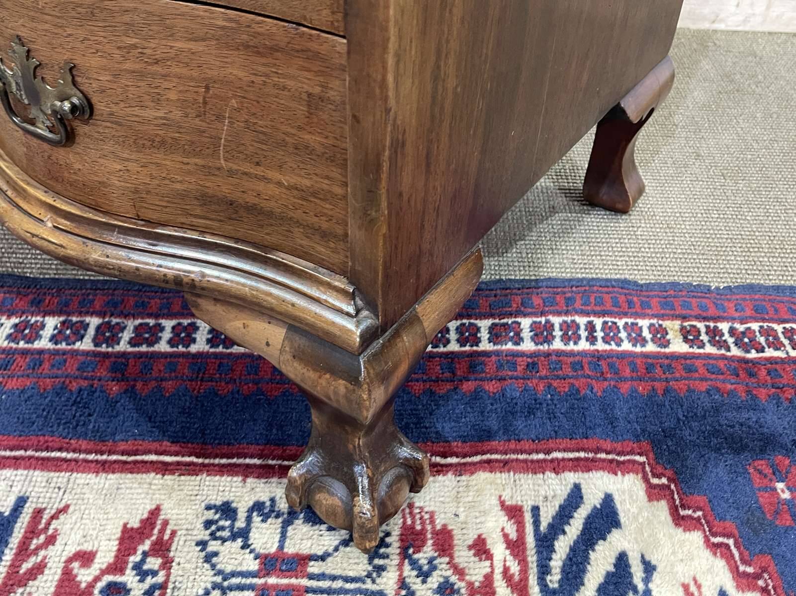 1930s English curved mahogany back desk
