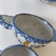5 mini earthenware bowls from Charolles decorated with a village and rooster.