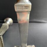 Candle holders (2) - Modern mid-century - Silver metal - Square base