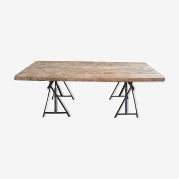 Large dining Table solid wood stayed industrial style