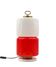 Space Age Red and white glass cylindrical table lamp, Italy 1970s