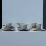 Modular Indonesian ceramic tableware service (6 elements + cups)