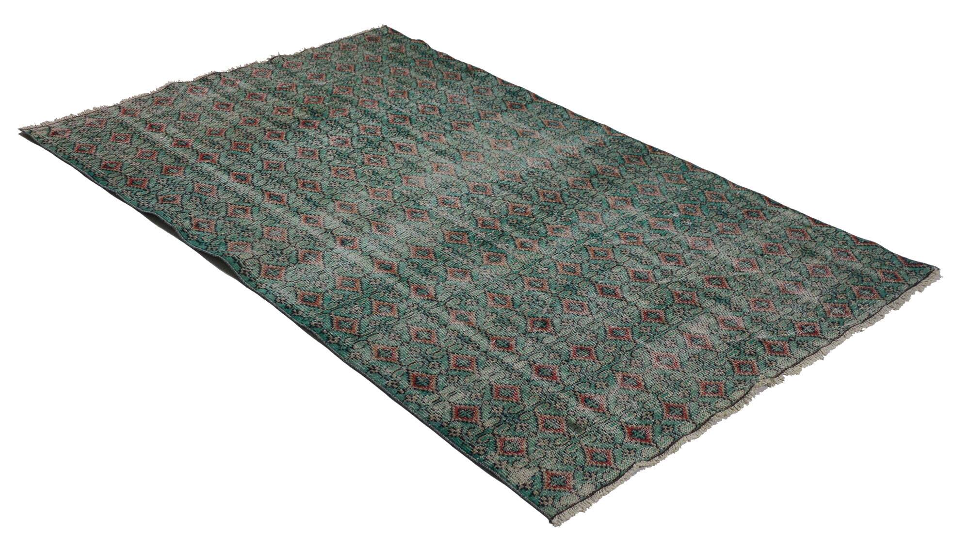 One-of-a-kind turkish handwoven vintage rug - rustic vintage charm 253x 160 cm