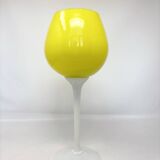 Yellow vase in Empoli opaline