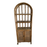 Vintage bamboo bookcase shelf
