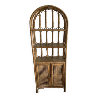 Vintage bamboo bookcase shelf