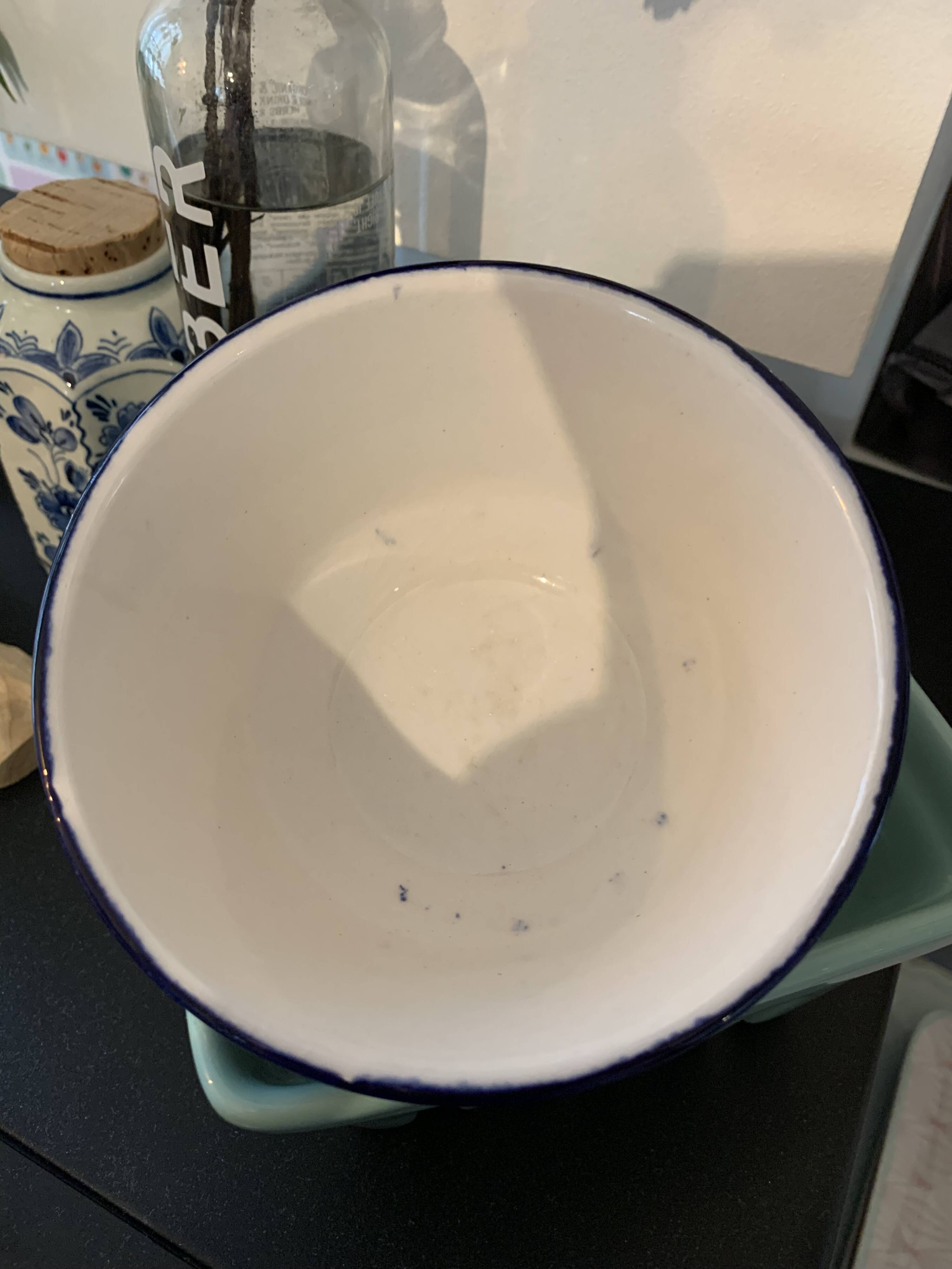 Vintage hard blue & white ceramic bowl - Anfora: art from Madagascar - TBEG!