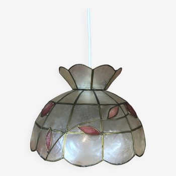 Mother-of-pearl and brass lampshade