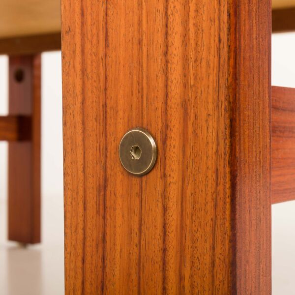 Table basse extra large Ox Art en teck et carreaux de céramique, Danemark, années 1970