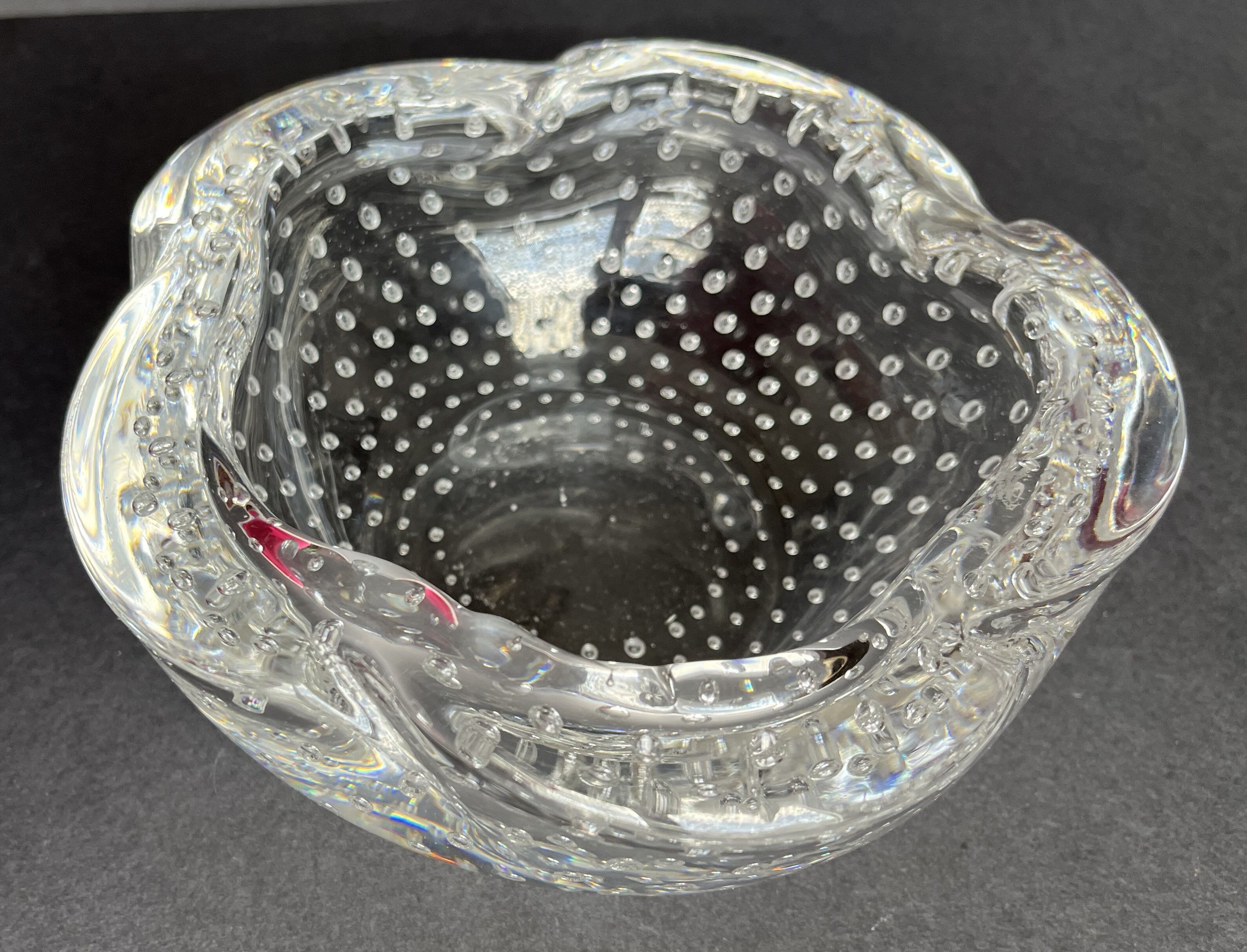 Cendrier Daum en cristal bullé
